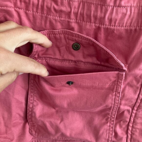 LL Bean Pink Full Zip Jacket 100% Cotton Preppy Classic Travel Lightweight 1X - Picture 4 of 13